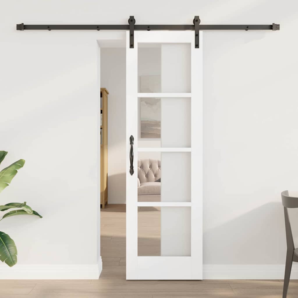 Schiebetür ORKDAL Weiß 61 x 198,5 cm Solid Pine Wood and Glass