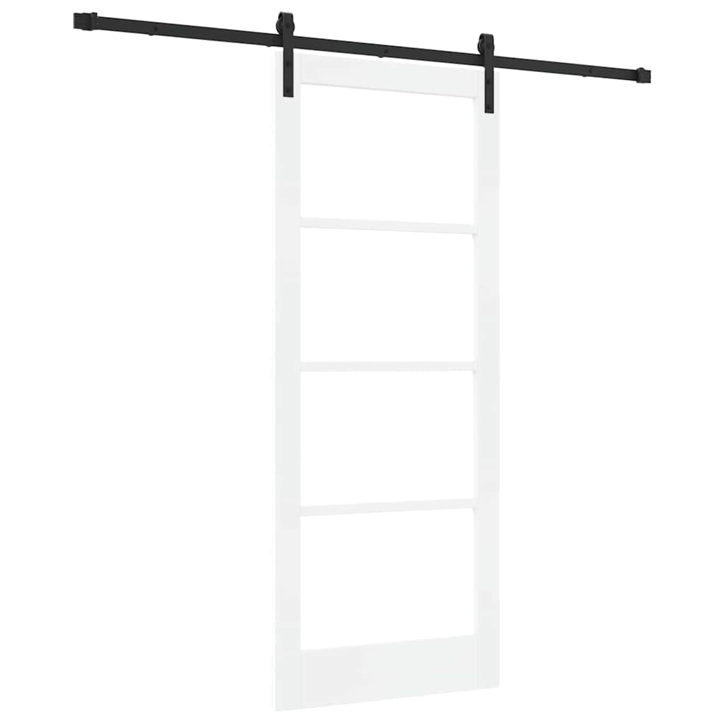 Schiebetür ORKDAL Weiß 83 x 202 cm Solid Pine Wood and Glass