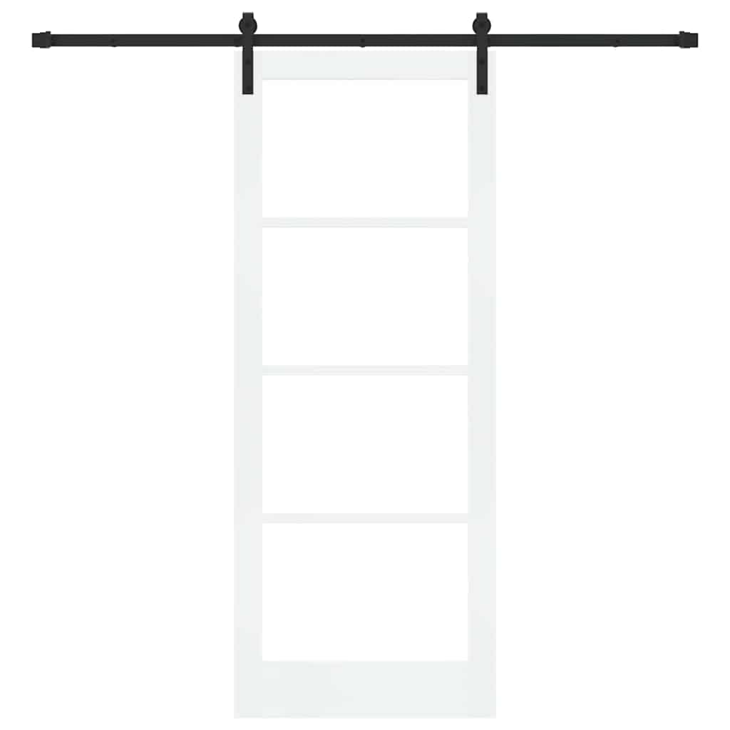 Schiebetür ORKDAL Weiß 83 x 211 cm Solid Pine Wood and Glass