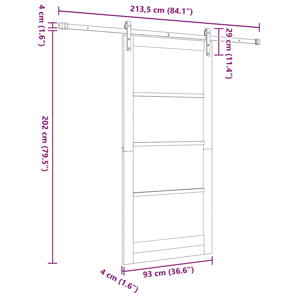 Schiebetür ORKDAL Natur 93 x 202 cm Solid Pine Wood and Glass