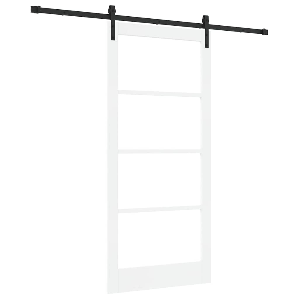 Schiebetür ORKDAL Weiß 93 x 202 cm Solid Pine Wood and Glass