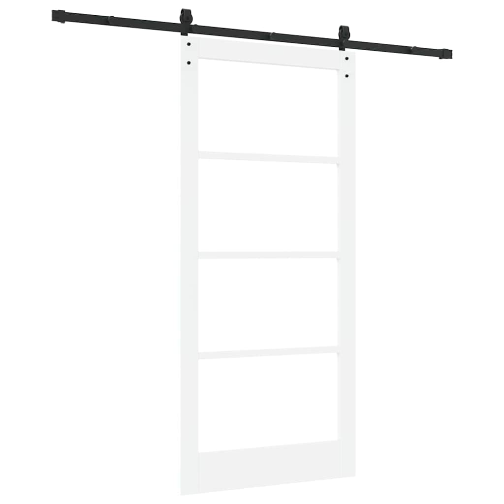 Schiebetür ORKDAL Weiß 93 x 202 cm Solid Pine Wood and Glass
