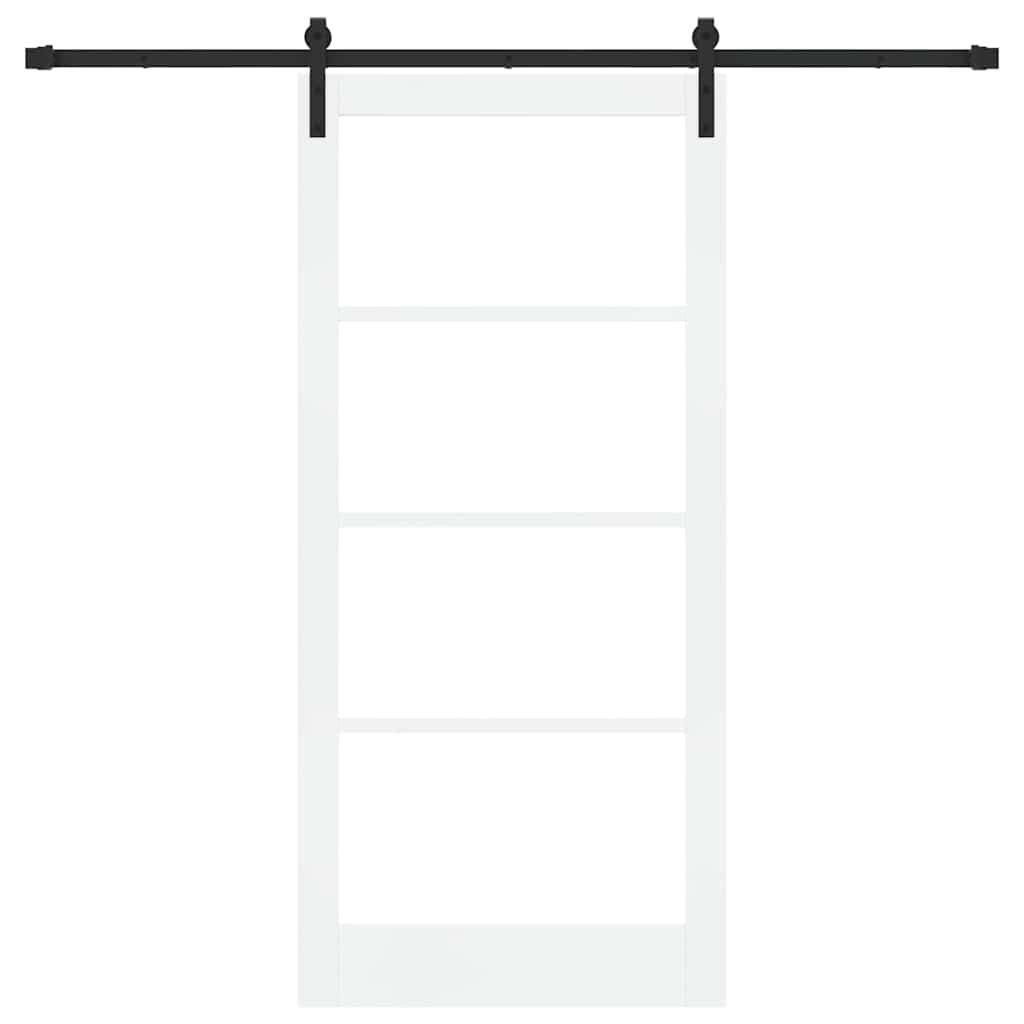 Schiebetür ORKDAL Weiß 93 x 202 cm Solid Pine Wood and Glass