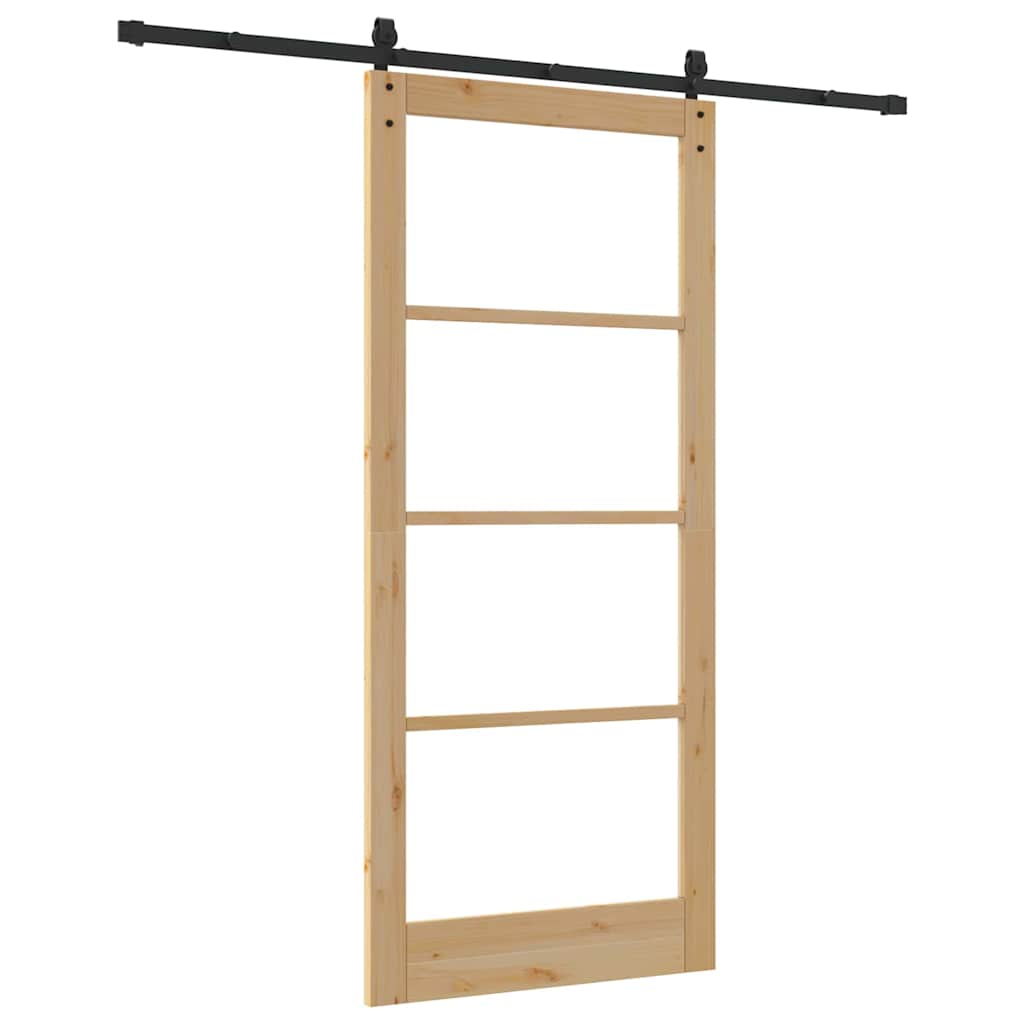 Schiebetür ORKDAL Natur 93 x 211 cm Solid Pine Wood and Glass