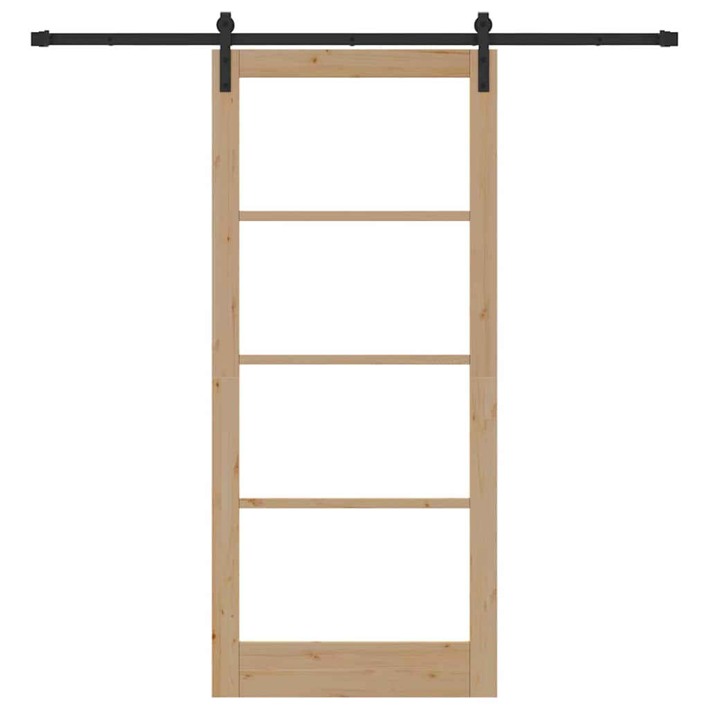Schiebetür ORKDAL Natur 93 x 211 cm Solid Pine Wood and Glass