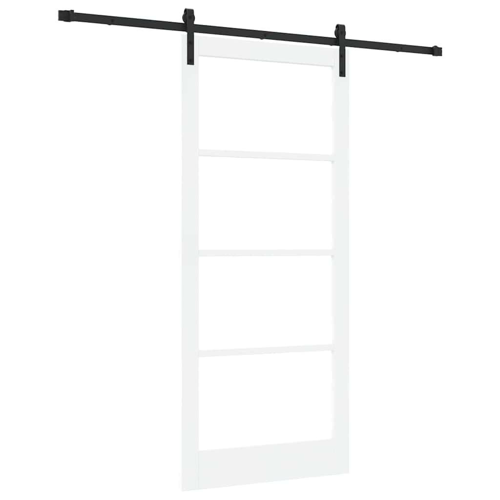 Schiebetür ORKDAL Weiß 93 x 211 cm Solid Pine Wood and Glass