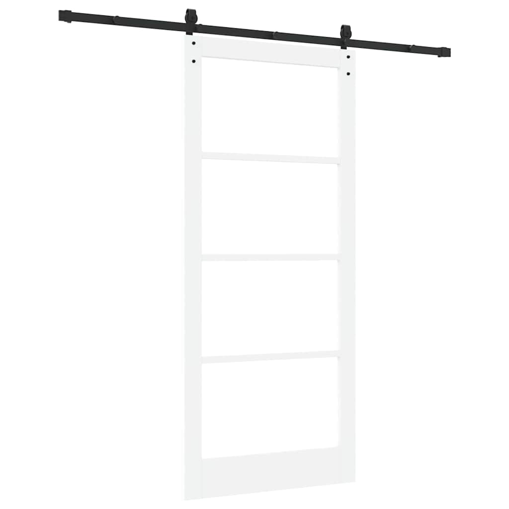 Schiebetür ORKDAL Weiß 93 x 211 cm Solid Pine Wood and Glass
