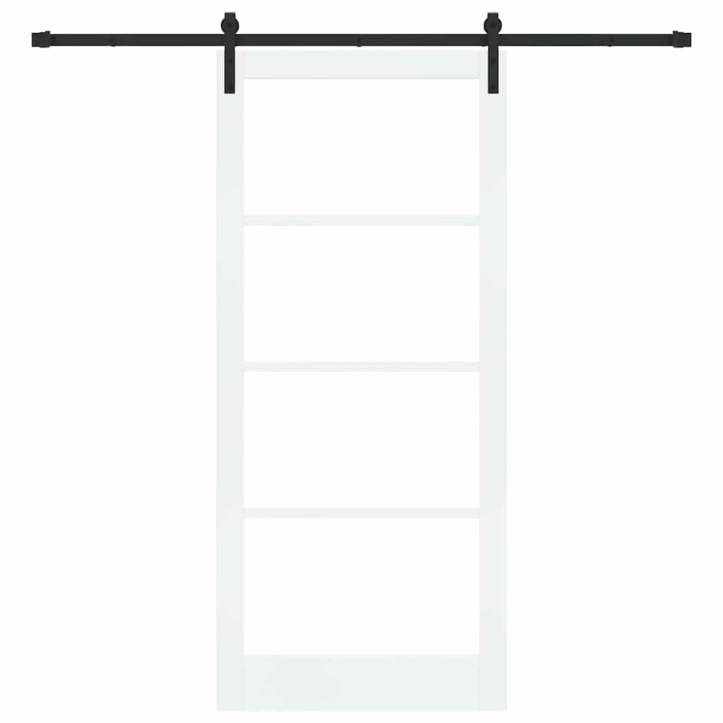 Schiebetür ORKDAL Weiß 93 x 211 cm Solid Pine Wood and Glass