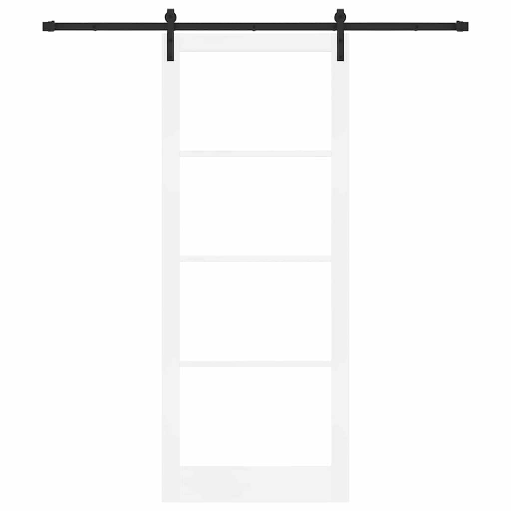 Schiebetür ORKDAL Weiß 93 x 232 cm Solid Pine Wood and Glass