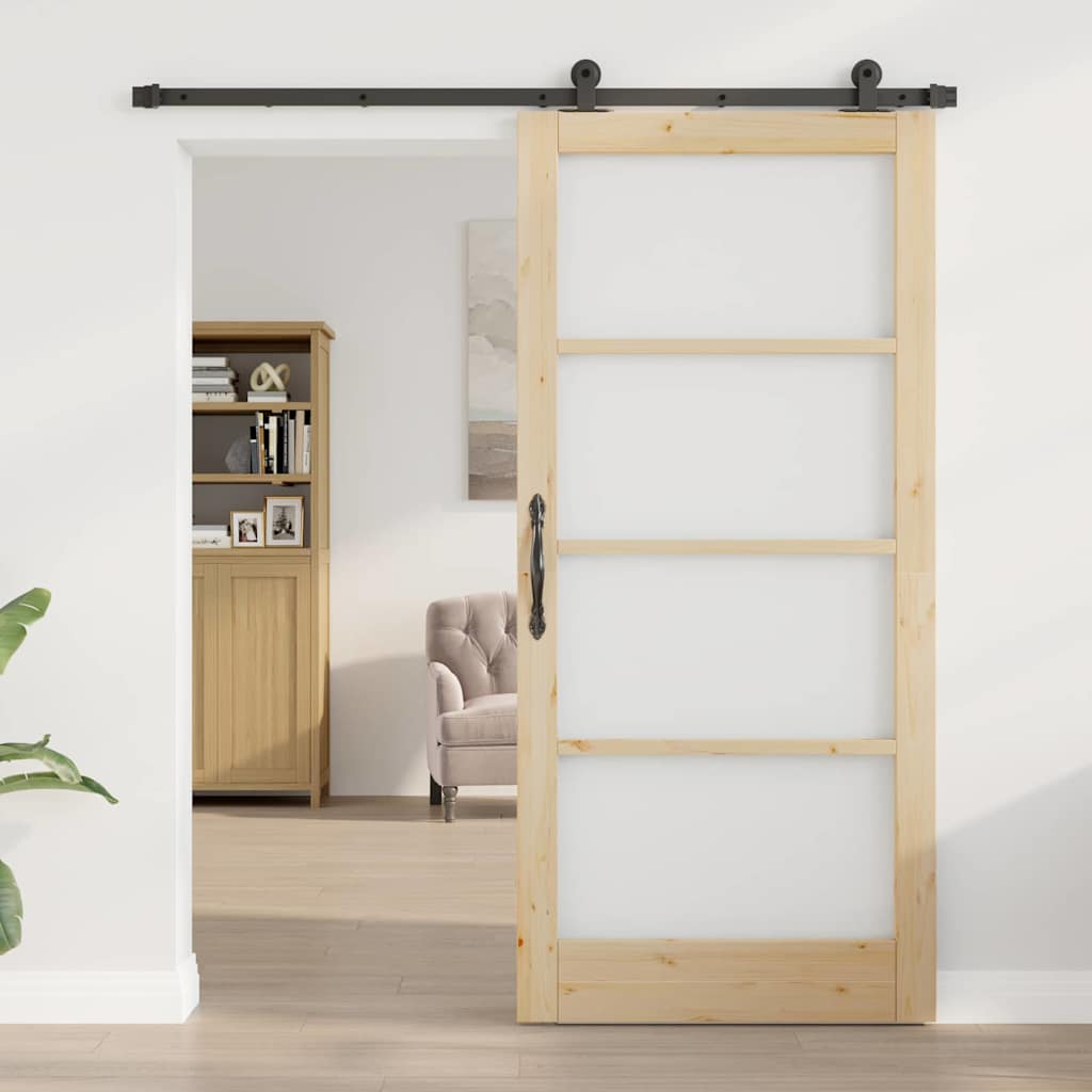 Schiebetür ORKDAL Natürlich und Schwarz 93 x 202 cm