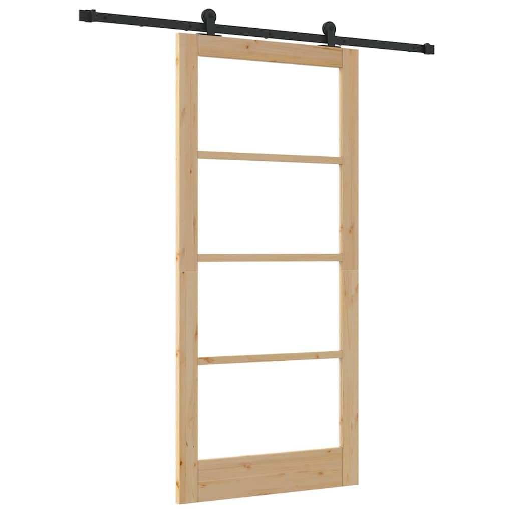 Schiebetür ORKDAL Natürlich und Schwarz 93 x 202 cm