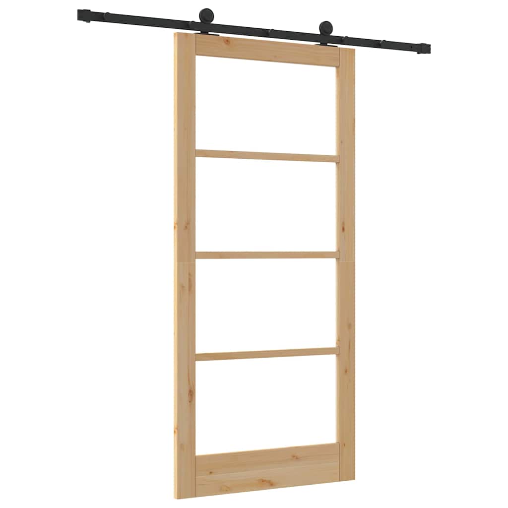 Schiebetür ORKDAL Natürlich und Schwarz 93 x 202 cm