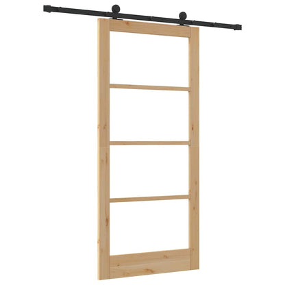Schiebetür ORKDAL Natürlich und Schwarz 93 x 202 cm