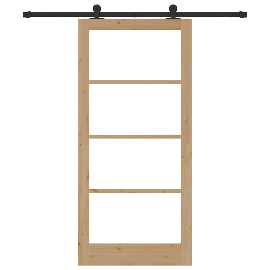 Schiebetür ORKDAL Natürlich und Schwarz 93 x 202 cm