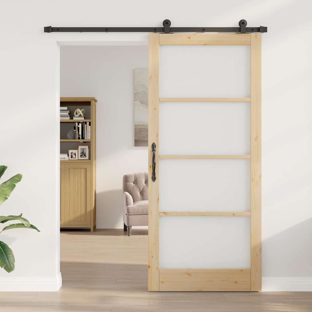 Schiebetür ORKDAL Natürlich und Schwarz 93 x 211 cm
