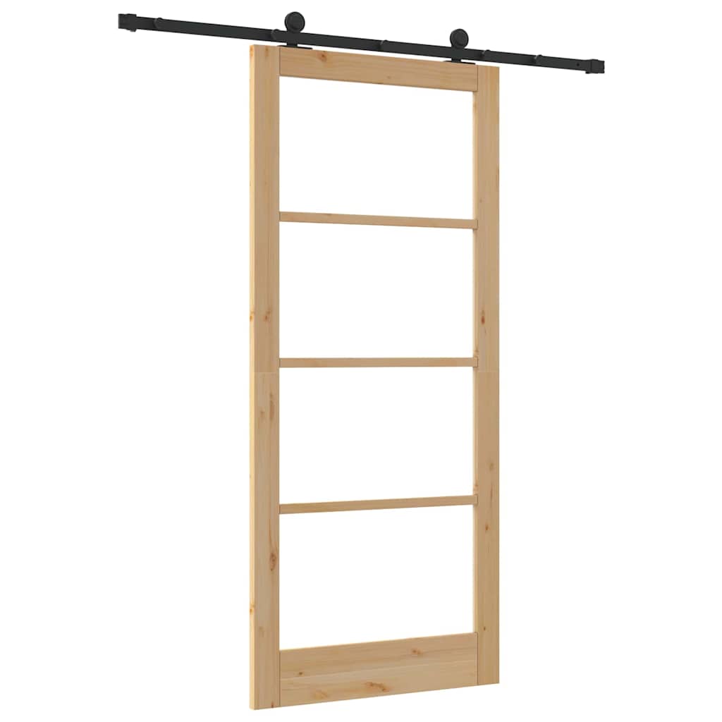 Schiebetür ORKDAL Natürlich und Schwarz 93 x 211 cm