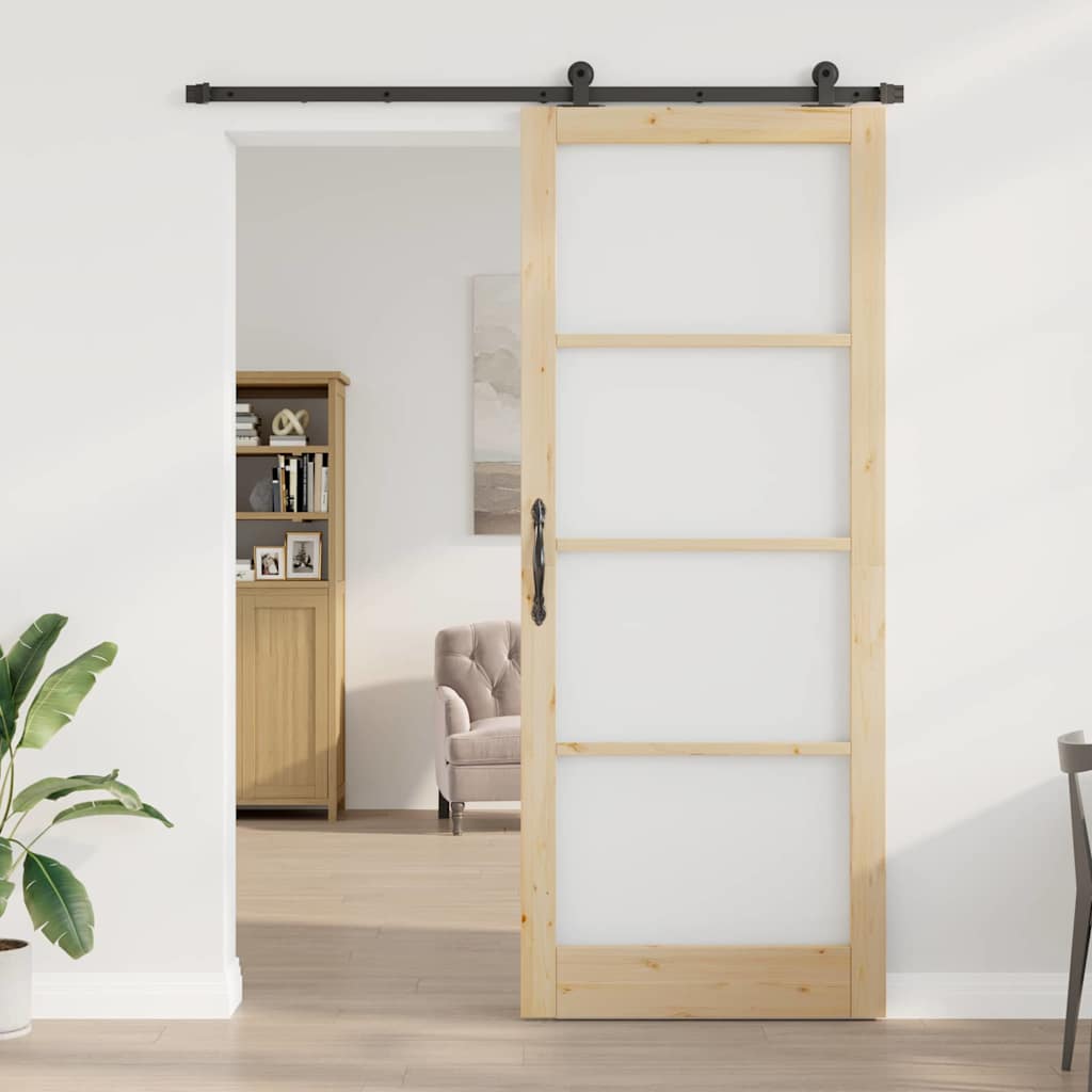Schiebetür ORKDAL Natürlich und Schwarz 93 x 232 cm