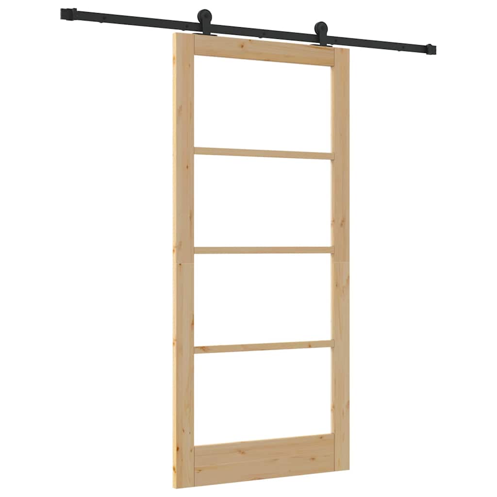 Schiebetür ORKDAL Natürlich und Schwarz 93 x 202 cm