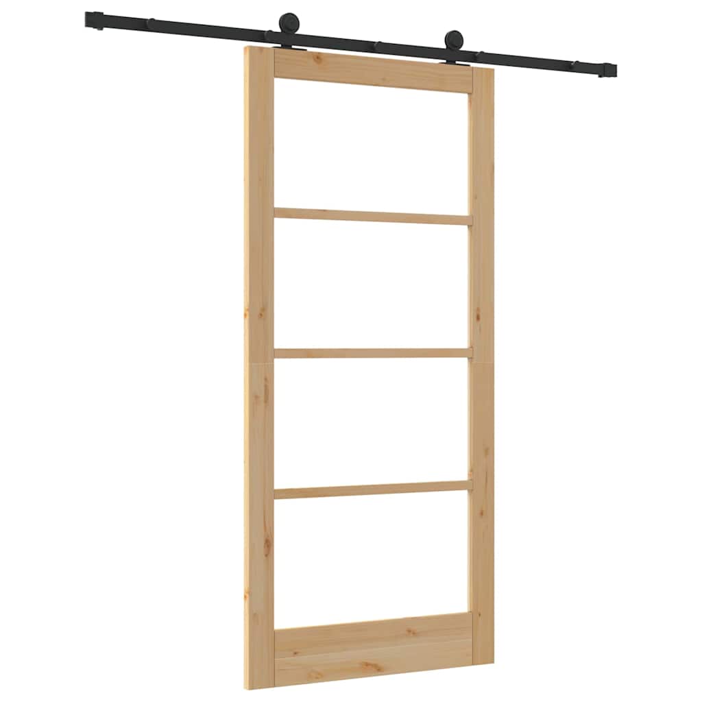 Schiebetür ORKDAL Natürlich und Schwarz 93 x 202 cm