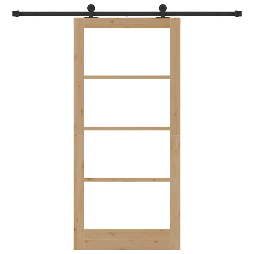 Schiebetür ORKDAL Natürlich und Schwarz 93 x 202 cm