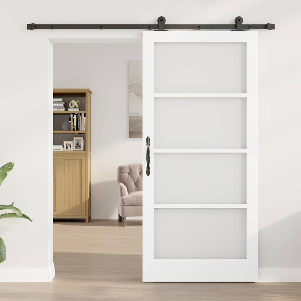 Schiebetür ORKDAL Weiß und Schwarz 93 x 202 cm