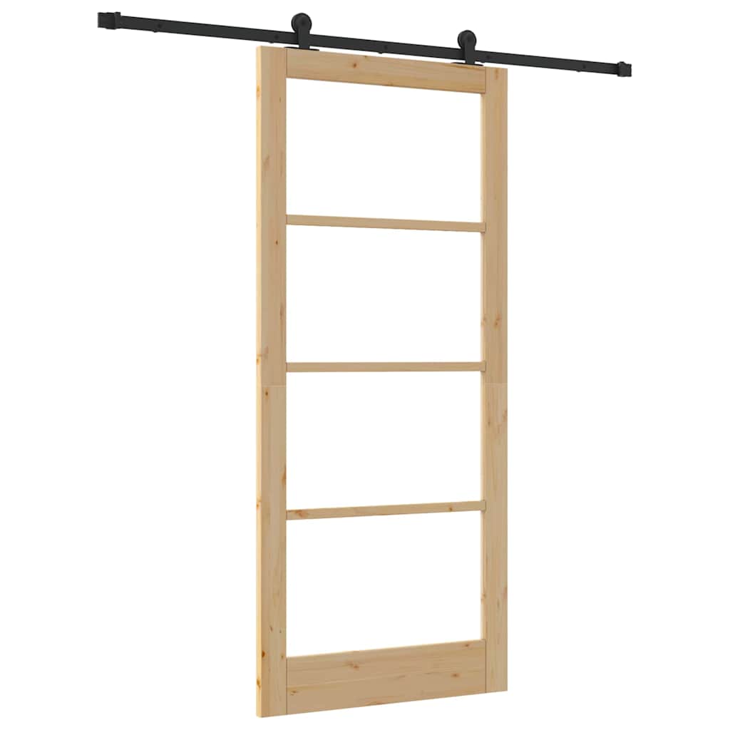 Schiebetür ORKDAL Natürlich und Schwarz 93 x 211 cm