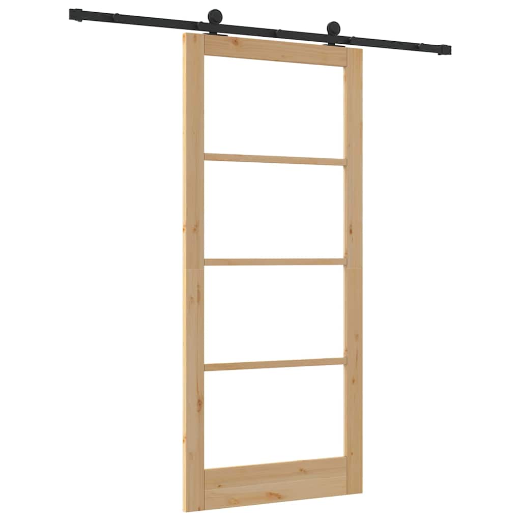 Schiebetür ORKDAL Natürlich und Schwarz 93 x 211 cm
