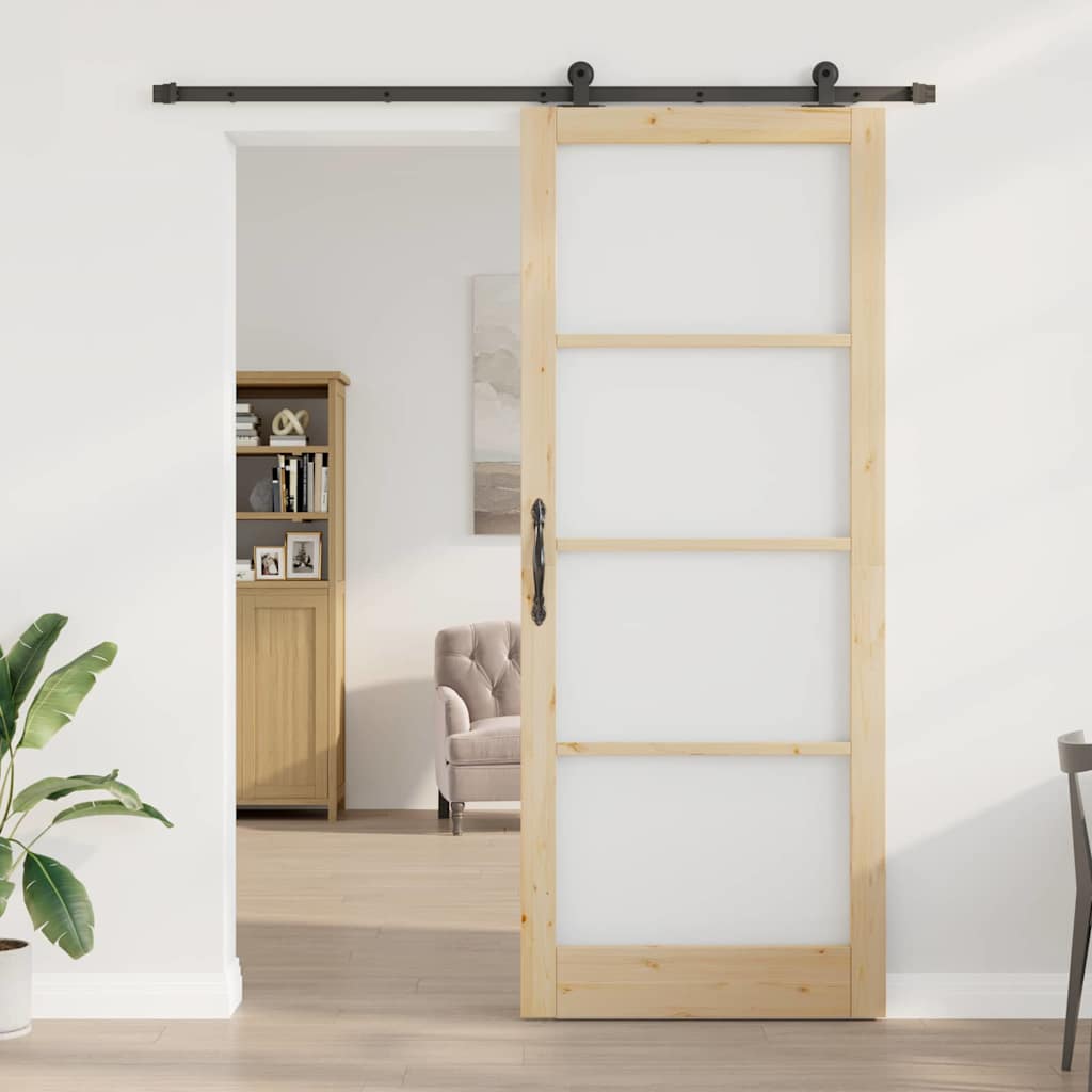 Schiebetür ORKDAL Natürlich und Schwarz 93 x 232 cm