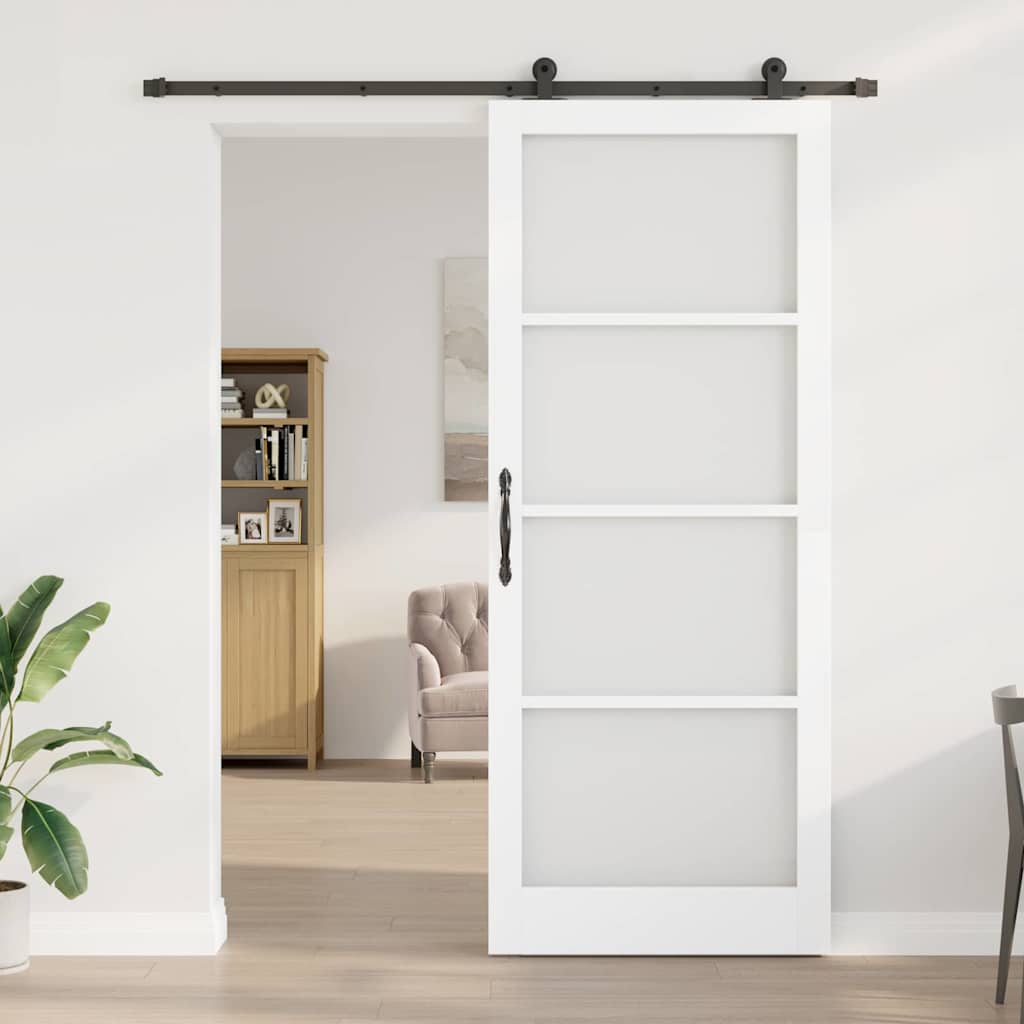 Schiebetür ORKDAL Weiß und Schwarz 93 x 232 cm