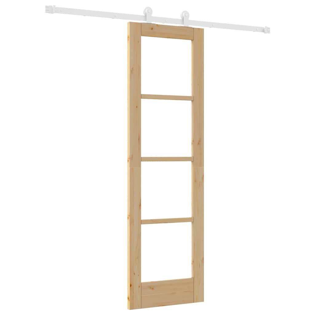 Schiebetür ORKDAL Natur 61 x 198,5 cm Solid Pine Wood and Glass