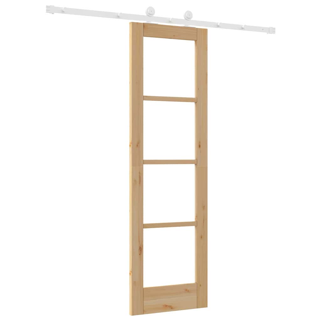 Schiebetür ORKDAL Natur 61 x 198,5 cm Solid Pine Wood and Glass