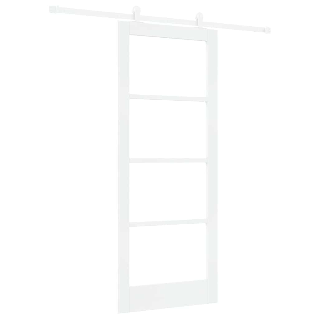 Schiebetür ORKDAL Weiß 83 x 202 cm Solid Pine Wood and Glass
