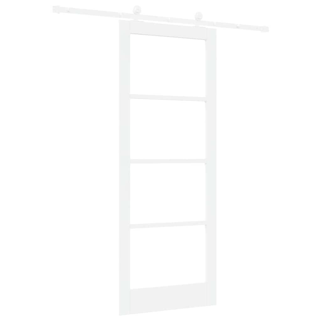 Schiebetür ORKDAL Weiß 83 x 211 cm Solid Pine Wood and Glass