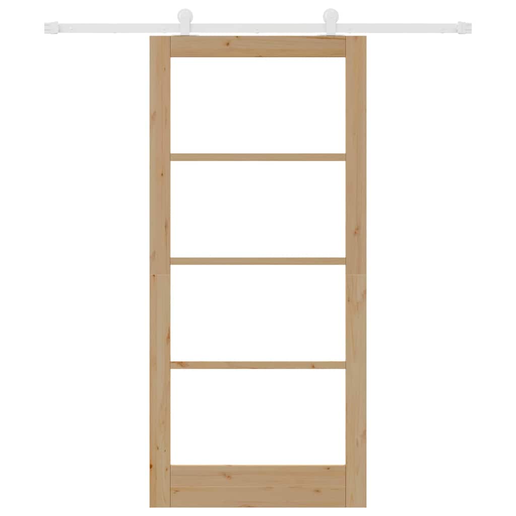 Schiebetür ORKDAL Natur 93 x 202 cm Solid Pine Wood and Glass