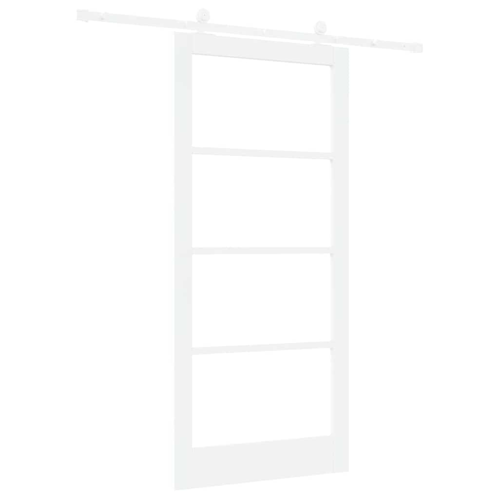 Schiebetür ORKDAL Weiß 93 x 202 cm Solid Pine Wood and Glass