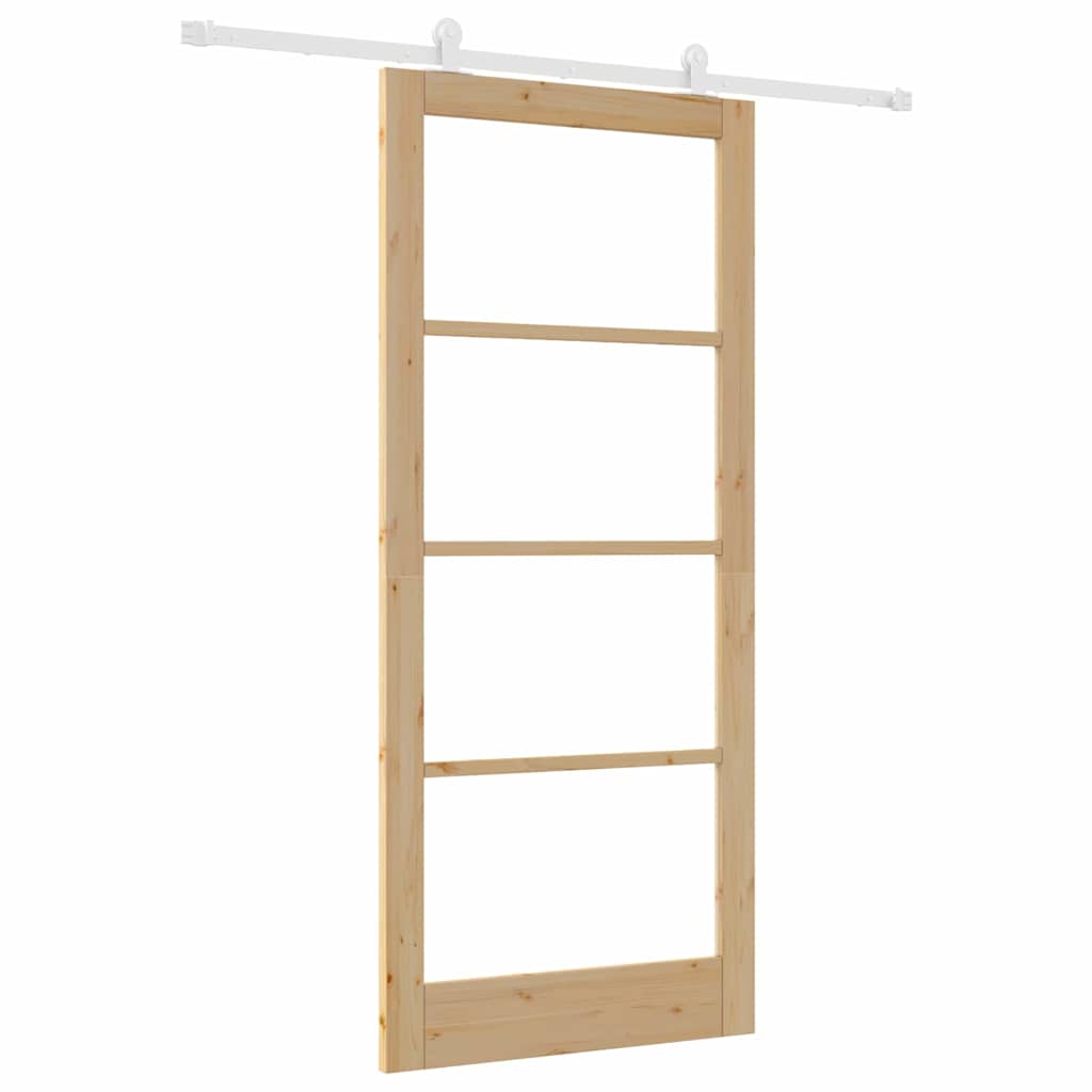 Schiebetür ORKDAL Natur 93 x 211 cm Solid Pine Wood and Glass
