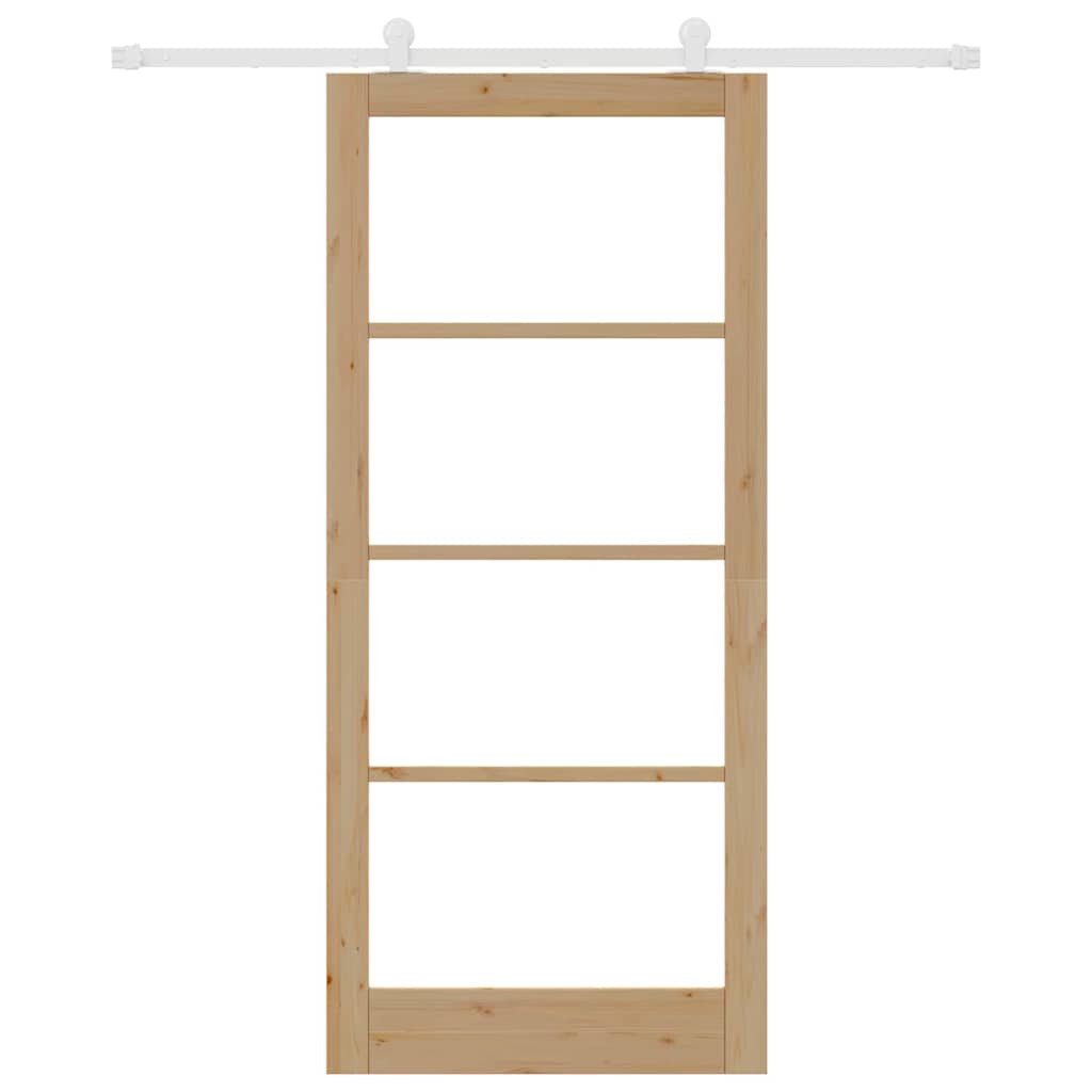Schiebetür ORKDAL Natur 93 x 211 cm Solid Pine Wood and Glass