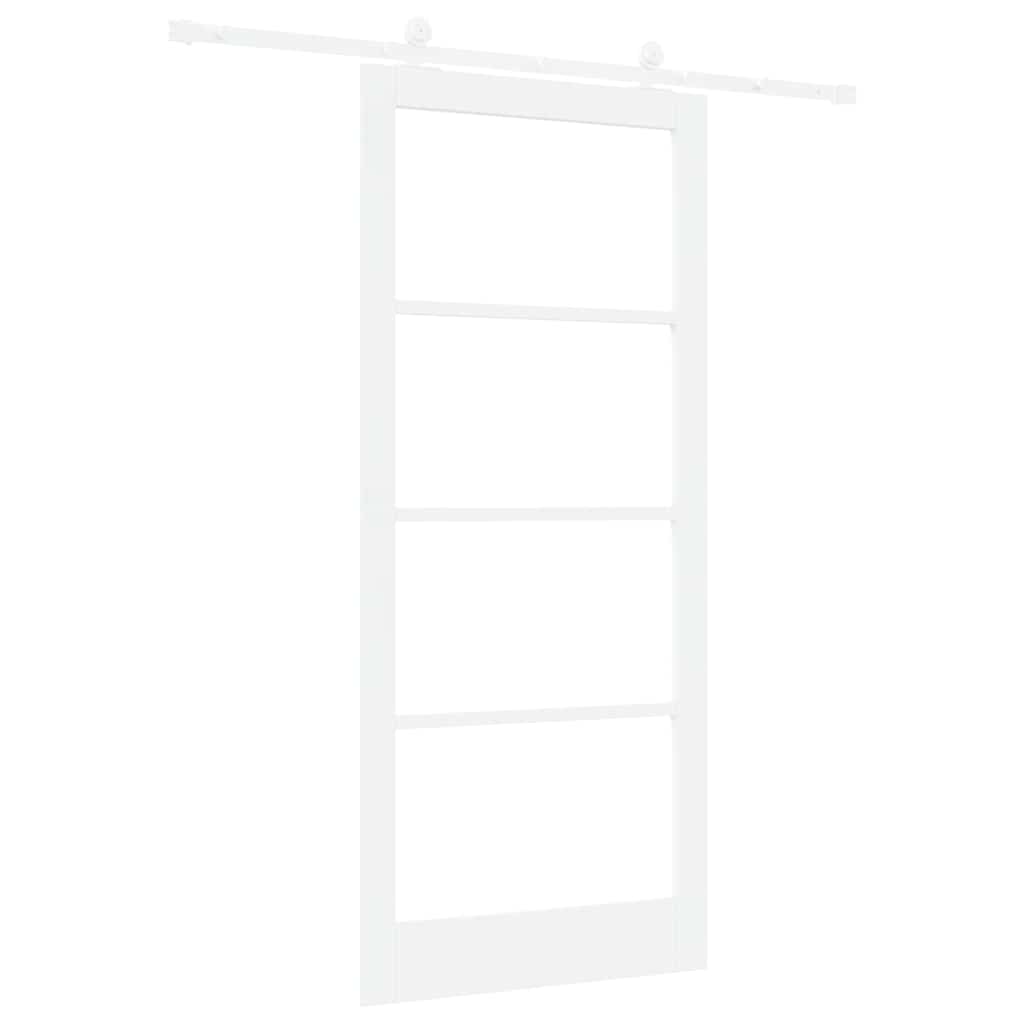Schiebetür ORKDAL Weiß 93 x 211 cm Solid Pine Wood and Glass