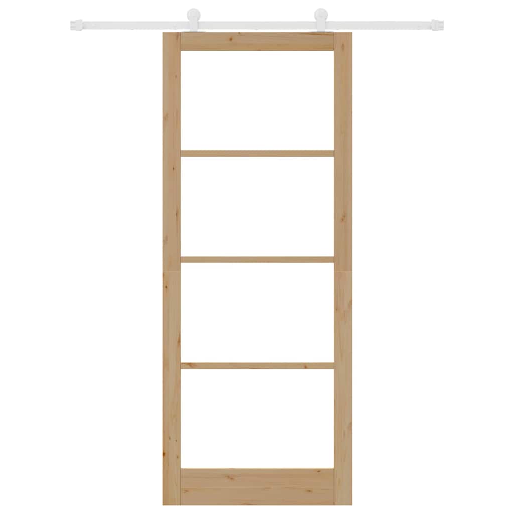 Schiebetür ORKDAL Natur 93 x 232 cm Solid Pine Wood and Glass