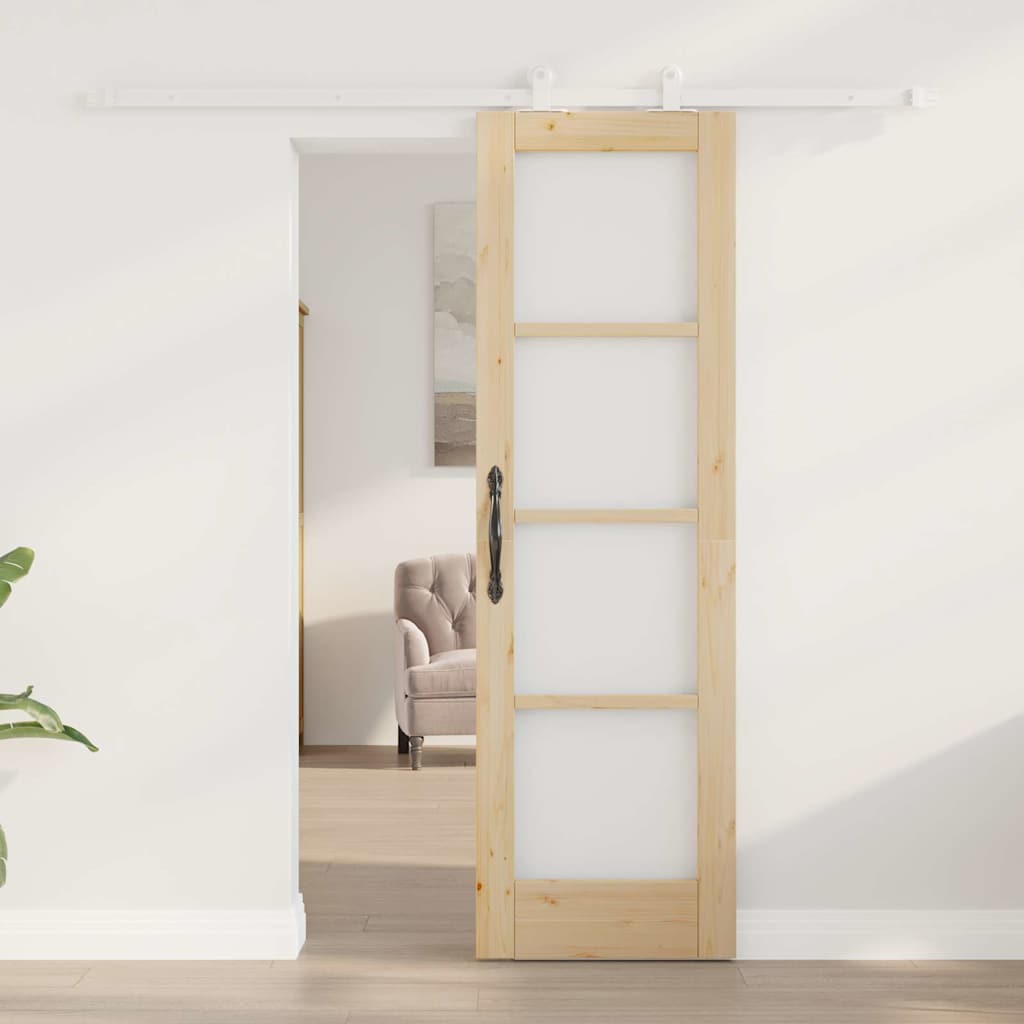 Schiebetür ORKDAL Natur 61 x 198,5 cm Solid Pine Wood and Glass