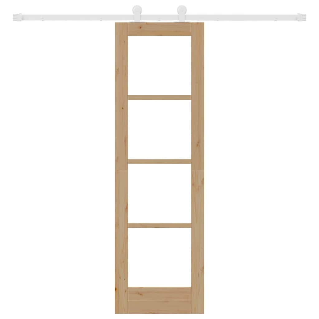 Schiebetür ORKDAL Natur 61 x 198,5 cm Solid Pine Wood and Glass