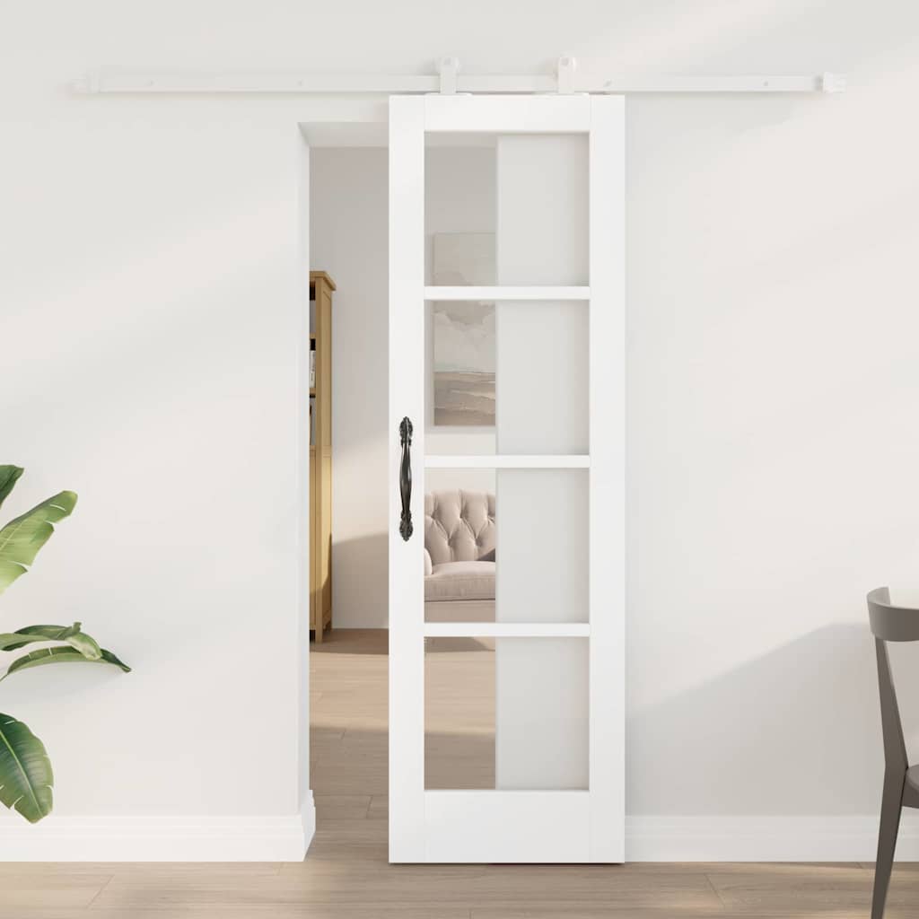 Schiebetür ORKDAL Weiß 61 x 198,5 cm Solid Pine Wood and Glass