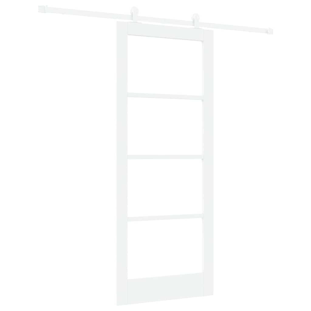 Schiebetür ORKDAL Weiß 83 x 202 cm Solid Pine Wood and Glass