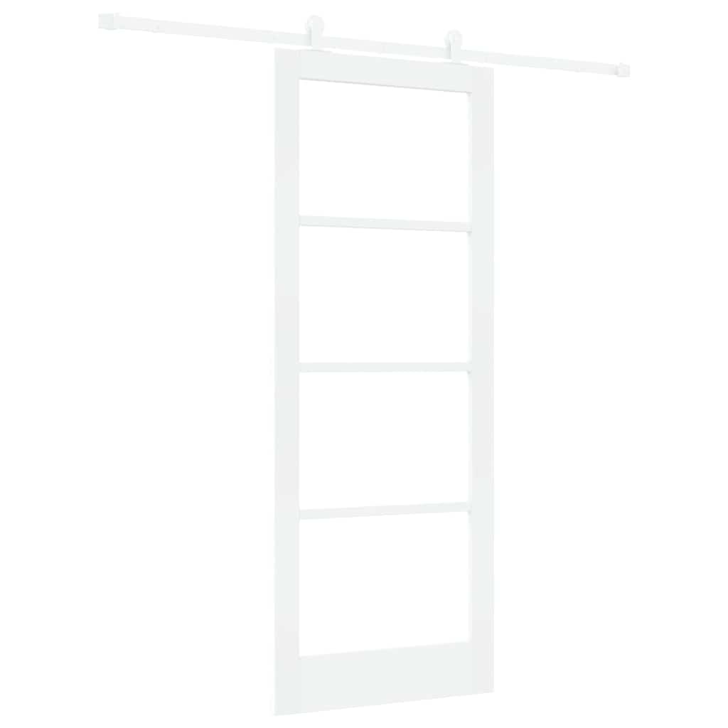 Schiebetür ORKDAL Weiß 83 x 211 cm Solid Pine Wood and Glass