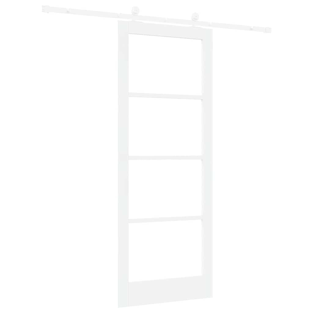 Schiebetür ORKDAL Weiß 83 x 211 cm Solid Pine Wood and Glass