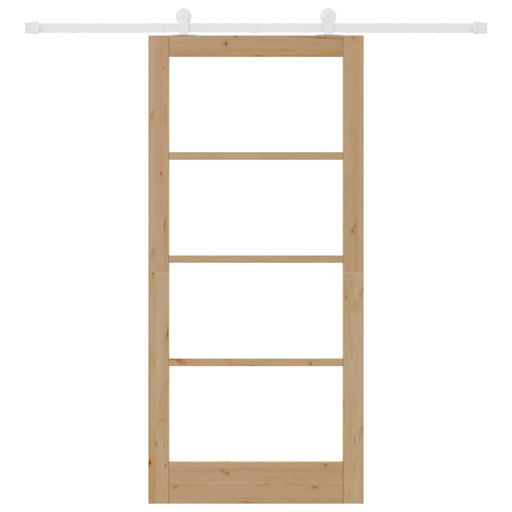 Schiebetür ORKDAL Natur 93 x 202 cm Solid Pine Wood and Glass