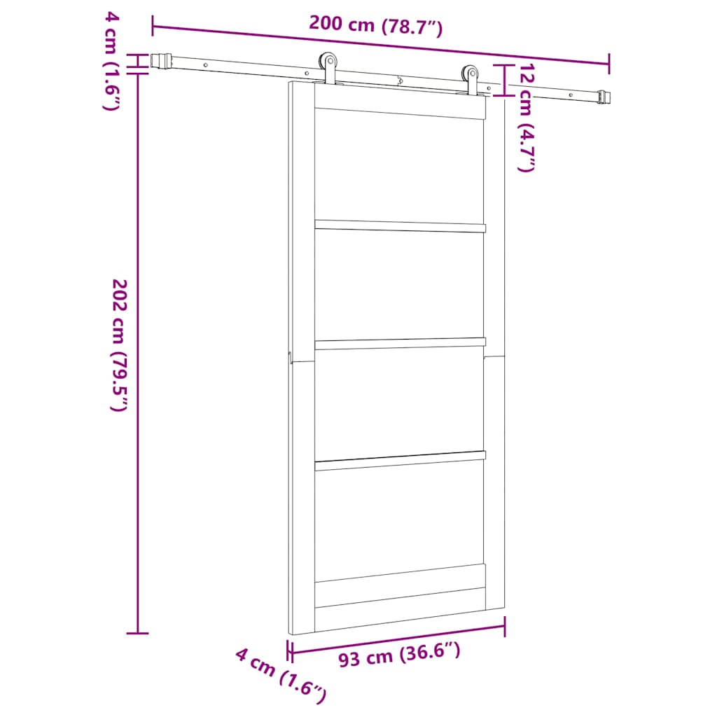 Schiebetür ORKDAL Natur 93 x 202 cm Solid Pine Wood and Glass