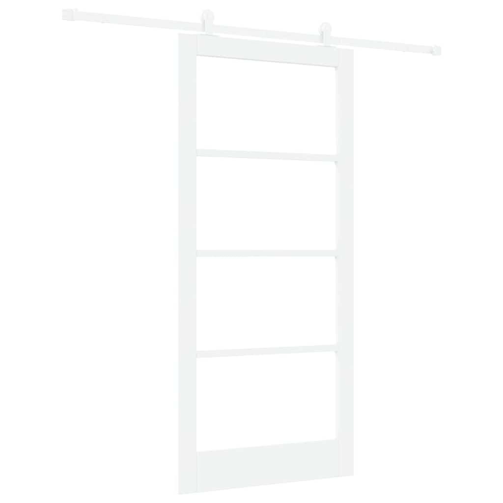 Schiebetür ORKDAL Weiß 93 x 202 cm Solid Pine Wood and Glass