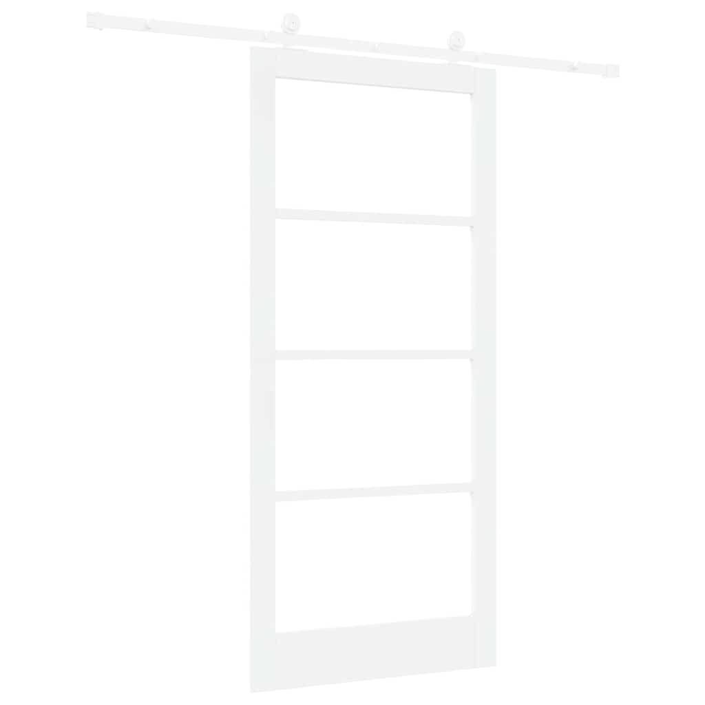 Schiebetür ORKDAL Weiß 93 x 202 cm Solid Pine Wood and Glass