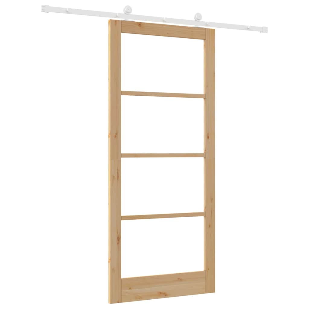 Schiebetür ORKDAL Natur 93 x 211 cm Solid Pine Wood and Glass
